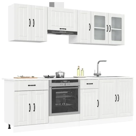 Mueble cocina Kalmar blanco de alto brillo 8 pzas de , Armarios de cocina - Ref: Foro24-3314833, Precio: 588,27 €, Descuento: %