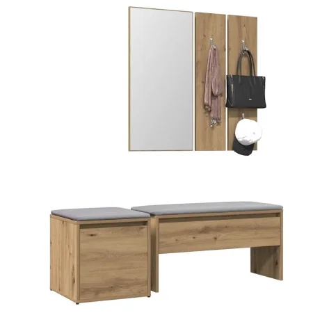 Set de muebles recibidor madera contrachapada roble artesanal by , Benches for halls and storage - Ref: Foro24-3329172, Price...