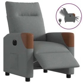 Sillón reclinable eléctrico de tela gris oscuro by , Armchairs - Ref: Foro24-3323991, Price: 251,60 €, Discount: %