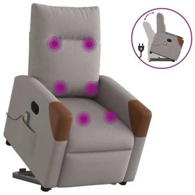 Sillón reclinable de masaje elevable tela gris taupé by , Armchairs - Ref: Foro24-3324019, Price: 289,07 €, Discount: %