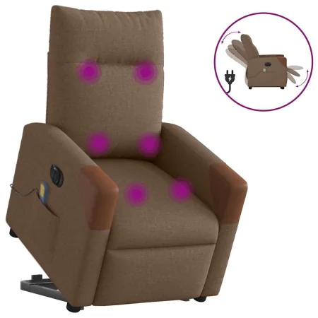 Sillón de masaje eléctrico reclinable elevable tela marrón by , Armchairs - Ref: Foro24-3324033, Price: 352,34 €, Discount: %