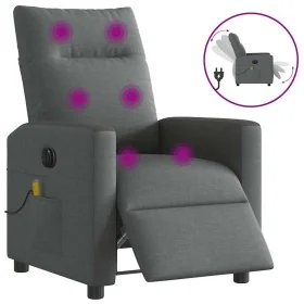 Sillón reclinable de masaje eléctrico tela gris oscuro by , Armchairs - Ref: Foro24-3324046, Price: 257,74 €, Discount: %