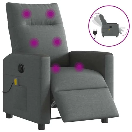 Sillón reclinable de masaje eléctrico tela gris oscuro by , Armchairs - Ref: Foro24-3324046, Price: 257,90 €, Discount: %