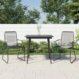 Garden dining set 3 pieces black PVC rattan by vidaXL, Garden sets - Ref: Foro24-3060267, Price: 223,27 €, Discount: %