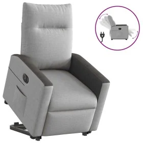 Sillón eléctrico reclinable elevable de tela gris nube by , Armchairs - Ref: Foro24-3324065, Price: 324,68 €, Discount: %