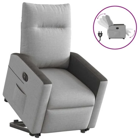 Sillón eléctrico reclinable elevable de tela gris nube de , Sillones - Ref: Foro24-3324065, Precio: 325,28 €, Descuento: %