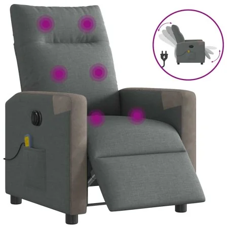 Sillón reclinable de masaje eléctrico tela gris oscuro by , Armchairs - Ref: Foro24-3324086, Price: 254,72 €, Discount: %