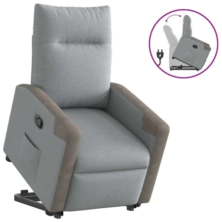 Sillón reclinable elevable de tela gris claro by , Armchairs - Ref: Foro24-3324090, Price: 275,40 €, Discount: %