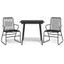 Juego de comedor de jardín 3 piezas ratán PVC negro de vidaXL, Conjuntos de jardín - Ref: Foro24-3060267, Precio: 222,45 €, D...