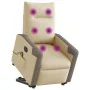 Sillón de masaje eléctrico reclinable elevable tela crema de , Sillones - Ref: Foro24-3324108, Precio: 337,65 €, Descuento: %