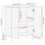 Aparador de madera maciza de mango 60x33,5x75 cm von , Schließfächer und Lagerschränke - Ref: Foro24-4018666, Preis: 104,99 €...