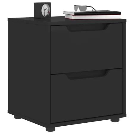 Mesilla de noche VISNES negra 45x40x50 cm madera de ingeniería by , Nightstands - Ref: Foro24-4108281, Price: 74,56 €, Discou...