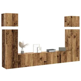 Conjunto de mueble de TV 8 piezas montado la pared madera vieja by , TV Furniture - Ref: Foro24-3329009, Price: 295,75 €, Dis...