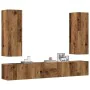 Conjunto de mueble de TV 5 piezas montado la pared madera vieja de , Muebles TV - Ref: Foro24-3329193, Precio: 180,98 €, Desc...