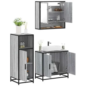 Set de muebles de baño 3 pzas madera contrachapada gris sonoma von , Badezimmermöbel - Ref: Foro24-3300978, Preis: 213,71 €, ...