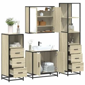 Juego de muebles de baño 4 pzas contrachapada roble sonoma von , Badezimmermöbel - Ref: Foro24-3301246, Preis: 315,13 €, Raba...