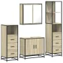 Juego de muebles de baño 4 pzas contrachapada roble sonoma von , Badezimmermöbel - Ref: Foro24-3301246, Preis: 315,13 €, Raba...