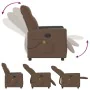 Sillón reclinable con masaje de tela marrón de , Sillones - Ref: Foro24-4104835, Precio: 203,97 €, Descuento: %