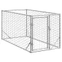 Perrera de exterior puerta acero galvanizado plateado 2x1x1 m by , Dog kennels - Ref: Foro24-4105410, Price: 87,62 €, Discoun...