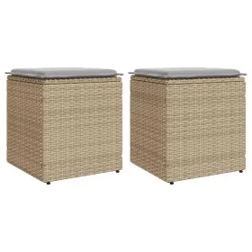 Taburetes de jardín con cojines 2 uds beige 40x40x43 cm von , Hocker für den Außenbereich - Ref: Foro24-4104042, Preis: 124,5...