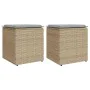 Taburetes de jardín con cojines 2 uds beige 40x40x43 cm von , Hocker für den Außenbereich - Ref: Foro24-4104042, Preis: 124,5...