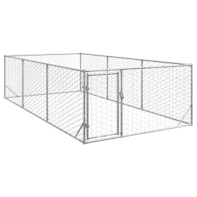 Perrera de exterior puerta acero galvanizado plateado 2x4x1 m von , Hundehütten - Ref: Foro24-4105412, Preis: 127,27 €, Rabat...