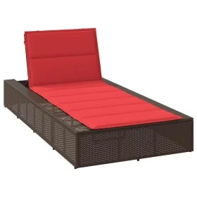Tumbona con cojín flotante ratán sintético marrón by , Loungers - Ref: Foro24-4104208, Price: 244,08 €, Discount: %