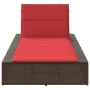 Tumbona con cojín flotante ratán sintético marrón von , Liegen - Ref: Foro24-4104208, Preis: 244,08 €, Rabatt: %