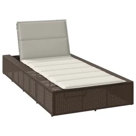 Tumbona con cojín flotante ratán sintético marrón by , Loungers - Ref: Foro24-4104203, Price: 244,08 €, Discount: %