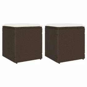 Taburetes de jardín con cojines 2 uds marrón 40x40x43 cm von , Hocker für den Außenbereich - Ref: Foro24-4104040, Preis: 124,...