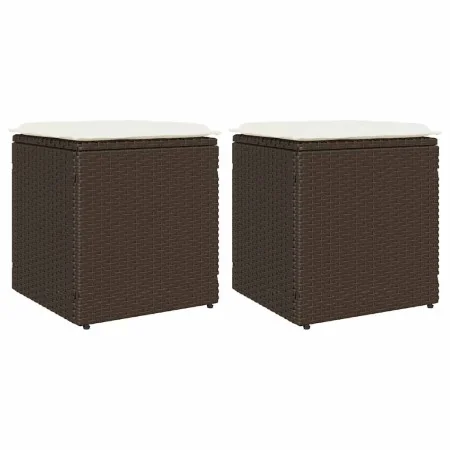 Taburetes de jardín con cojines 2 uds marrón 40x40x43 cm von , Hocker für den Außenbereich - Ref: Foro24-4104040, Preis: 124,...