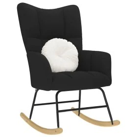 Silla mecedora de tela negro by , Rocking chairs - Ref: Foro24-4016791, Price: 118,25 €, Discount: %