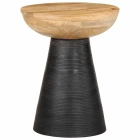 Mesa auxiliar madera maciza de mango negra Ø37x45 cm by , Side tables - Ref: Foro24-4017537, Price: 98,59 €, Discount: %