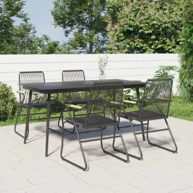 5-teiliges Gartensitzgruppen-Set aus schwarzem PVC-Rattan. von vidaXL, Gartensets - Ref: Foro24-3060269, Preis: 386,52 €, Rab...