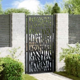 Puerta de jardín de diseño con carril de acero negro 105x180 cm von , Gartentore - Ref: Foro24-4100982, Preis: 234,10 €, Raba...