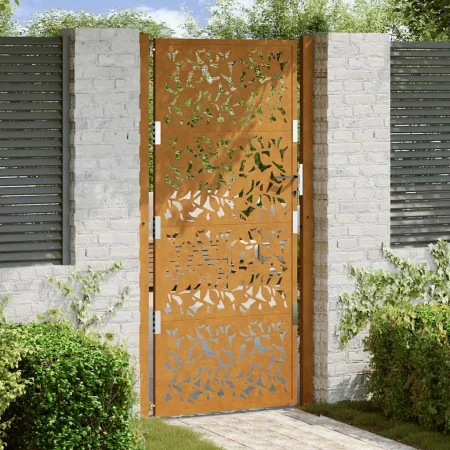 Puerta de jardín diseño de hojas de acero desgastado 105x205 cm by , garden gates - Ref: Foro24-4100968, Price: 271,68 €, Dis...