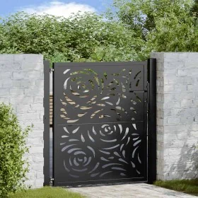 Puerta de jardín diseño llama acero negro 105x106 cm von , Gartentore - Ref: Foro24-4100989, Preis: 170,43 €, Rabatt: %
