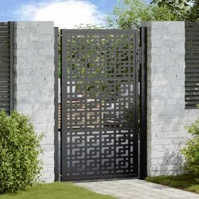 Puerta de jardín diseño en cruz de acero negra 105x155 cm von , Gartentore - Ref: Foro24-4101001, Preis: 219,34 €, Rabatt: %