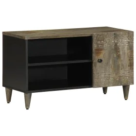 Mueble de TV madera maciza de mango gris claro 80x31,5x46 cm by , CD and DVD storage - Ref: Foro24-4017807, Price: 75,94 €, D...