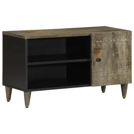 Mueble de TV madera maciza de mango gris claro 80x31,5x46 cm by , CD and DVD storage - Ref: Foro24-4017807, Price: 75,94 €, D...