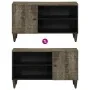 Mueble de TV madera maciza de mango gris claro 80x31,5x46 cm by , CD and DVD storage - Ref: Foro24-4017807, Price: 75,94 €, D...