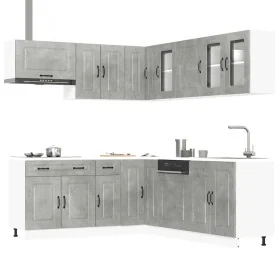 Mueble cocina Kalmar gris hormigón 11 pzas madera contrachapada von , Küchenschränke - Ref: Foro24-3314915, Preis: 683,35 €, ...