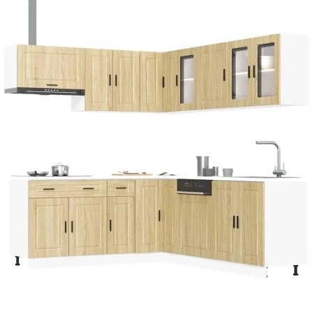 Mueble cocina Porto roble sonoma 11 pzas madera contrachapada von , Küchenschränke - Ref: Foro24-3314934, Preis: 706,86 €, Ra...