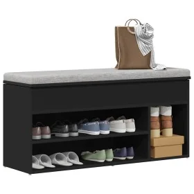 Banco zapatero madera de ingeniería negro 102x30,5x45 cm by , Shoe racks and shoe organizers - Ref: Foro24-862704, Price: 75,...