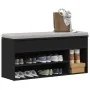 Banco zapatero madera de ingeniería negro 102x30,5x45 cm de , Zapateros y organizadores de calzado - Ref: Foro24-862704, Prec...