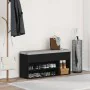 Banco zapatero madera de ingeniería negro 102x30,5x45 cm de , Zapateros y organizadores de calzado - Ref: Foro24-862704, Prec...