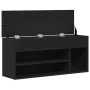 Banco zapatero madera de ingeniería negro 102x30,5x45 cm de , Zapateros y organizadores de calzado - Ref: Foro24-862704, Prec...