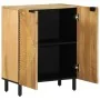 Aparador marrón 60x33x75 cm madera maciza mango by , Lockers and storage cabinets - Ref: Foro24-4017722, Price: 171,26 €, Dis...