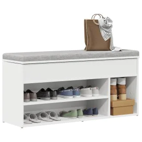 Banco zapatero madera de ingeniería blanco 102x30,5x45 cm by , Shoe racks and shoe organizers - Ref: Foro24-859136, Price: 62...