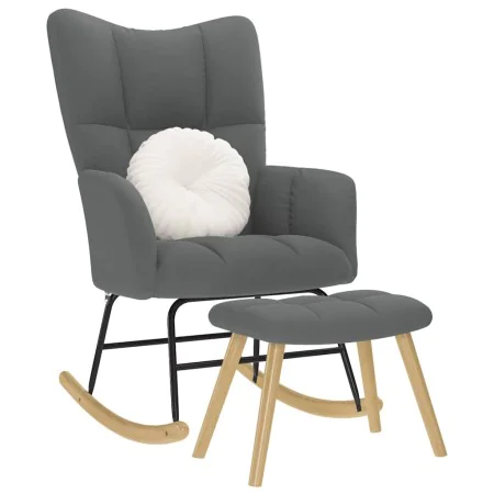 Sillón mecedora con taburete tela gris oscuro von , Schaukelstühle - Ref: Foro24-4016801, Preis: 140,76 €, Rabatt: %